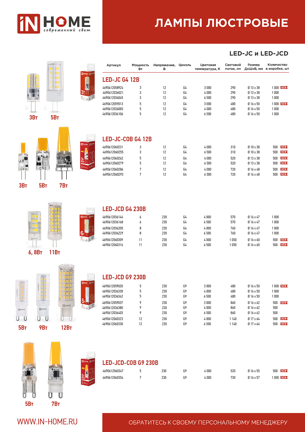 Лампы LED-JC, JCD, JCD-COB