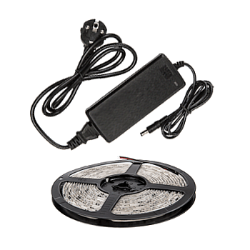 Набор светодиодная лента LS 50СW-60/33-5-AP 60LED 72Вт IP33 6000K холодный белый 5м, адаптер IN HOME, Светодиодная подсветка	